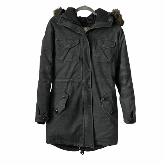 Aritzia Community Hemp Parka Coat with Faux Fur Coat - Picture 1 of 10